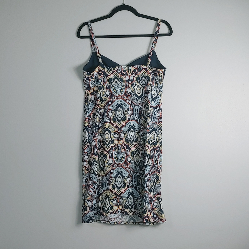 L LOFT Stretchy Printed Spaghetti Strap Mini Dress - Picture 2 of 3